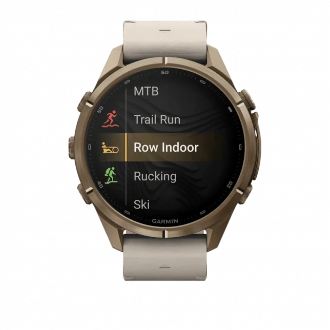 Смарт-годинник Garmin Fenix 9 Pro - inReach, 43мм Autumn Gold Titanium з Bone бежевим шкіряним ремінцем