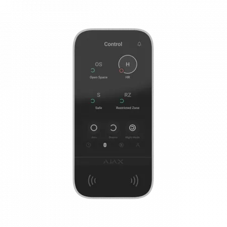 Клавіатура з сенсорним дисплеєм Ajax KeyPad TouchScreen, jeweller, бездротовий, білий