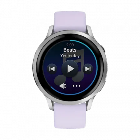 Смарт-годинник Garmin Venu 4 41 мм Silver з Periwinkle бузковим силіконовим ремінцем