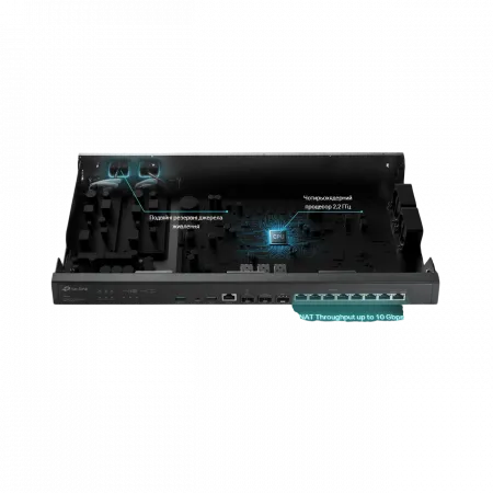 Мультисервісний Маршрутизатор TP-LINK ER8411 8xGE LAN/WAN, 1xSFP WAN/LAN, 2x10GE SFP+ WAN/LAN, 2xUSB