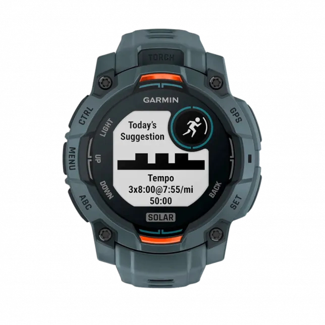 Смарт-годинник Garmin Instinct 3 45 мм, Solar Twilight сірий з Twilight сірим силіконовим ремінцем