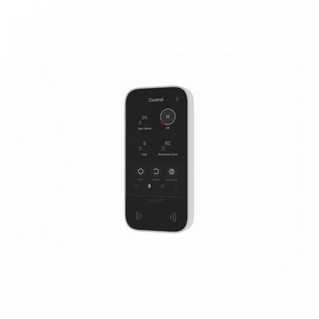 Клавіатура з сенсорним дисплеєм Ajax KeyPad TouchScreen, jeweller, бездротовий, білий