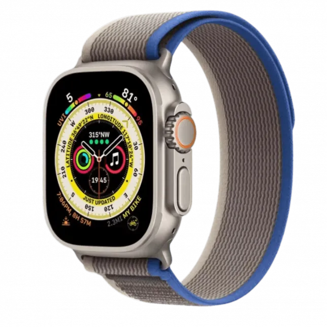 б/у Apple Watch Ultra GPS + LTE 49mm Titanium Case with Blue/Gray Trail Loop - S/M