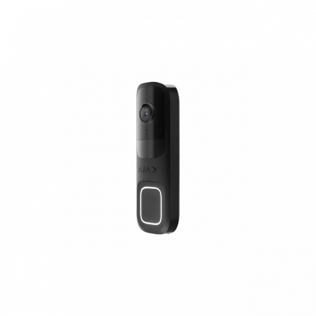 Відеодзвінок Ajax Doorbell, універсальне встановлення, 4 мп, 155° вертикальний 90° горизонтальний, іч 6м, дальнісь виявлення руху 4м, штучний інтелект, wi-fi, чорний
