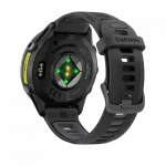 Смарт-годинник Garmin Forerunner 970 Carbon Grey DLC Titanium з Black корпусом та Black/Translucent Whitestone чорним силіконовим ремінцем
