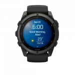 Смарт-годинник Garmin Fenix 9  51мм, Carbon Grey DLC Titanium з Black чорним силіконовим ремінцем
