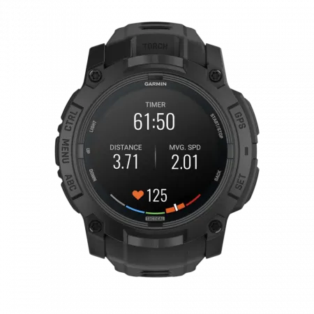 Смарт-годинник Garmin Instinct 3 50 мм, AMOLED, Tactical Edition Black чорний з чорним силіконовим ремінцем