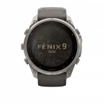 Смарт-годинник Garmin Fenix 9 Pro - inReach, Solar, 51мм Titanium з Pebble Grey темно-сірим силіконовим ремінцем