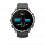 Смарт-годинник Garmin Fenix 9 Pro - inReach, 47мм Titanium з Graphite/Black темно-сірим/чорним силіконовим ремінцем
