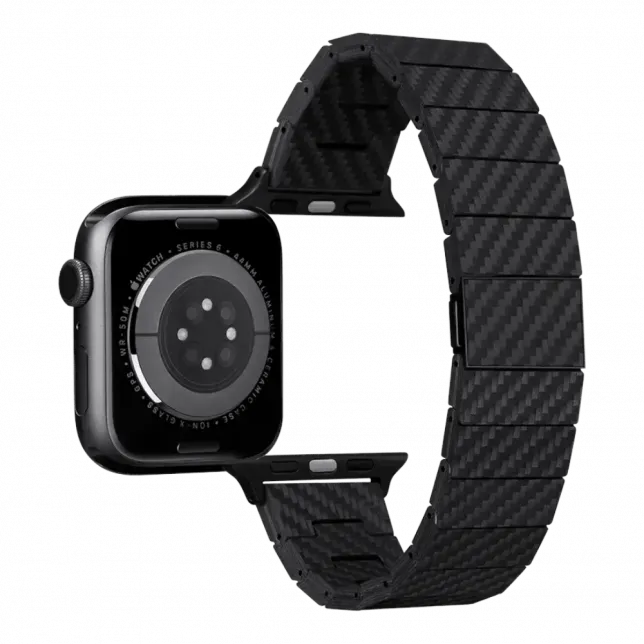 Ремінець PITAKA Carbon Fiber Watch Band Modern for Apple Watch 49/45/44mm, Black/Grey