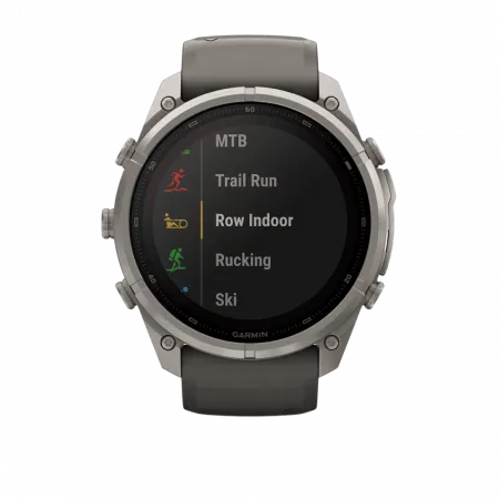 Смарт-годинник Garmin Fenix 9 Pro - inReach, Solar, 51мм Titanium з Pebble Grey темно-сірим силіконовим ремінцем