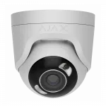 IP-Камера дротова Ajax TurretCam HL white, 8мп, 4мм, гібридне підсвічування IR 50м, білий Led 50м, Poe, True WDR, IP 65, ІЧ 50м, аудіо, 75° до 85°, купольна, біла