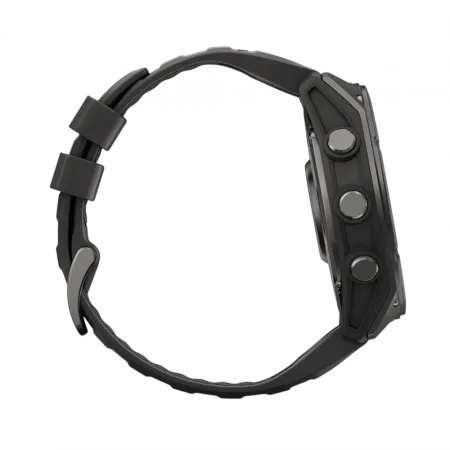 Смарт-годинник Garmin Fenix 9  51мм, Carbon Grey DLC Titanium з Black чорним силіконовим ремінцем