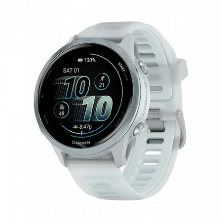 Смарт-годинник Garmin Forerunner 570 42мм Cloud Blue Aluminum з Translucent Whitestone/Cloud Blue білим силіконовим ремінцем