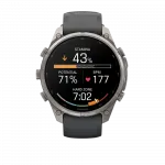 Смарт-годинник Garmin Fenix 9 Pro 47мм, Titanium з Graphite/Black темно-сірим/чорним силіконовим ремінцем