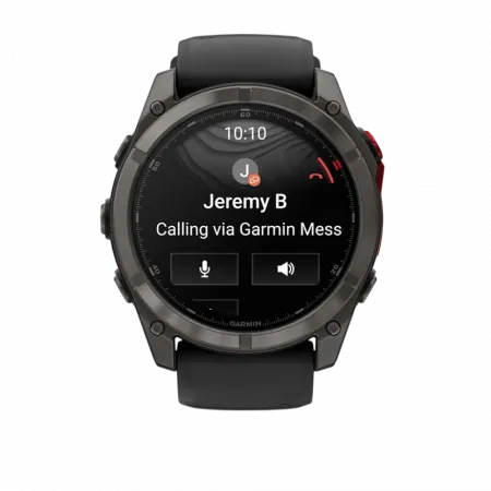 Смарт-годинник Garmin Fenix 8 51мм, MicroLED Sapphire, Titanium, Carbon Gray DLC з Black/Pebble Grey чорним/сірим силіконовим ремінцем