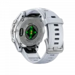 Смарт-годинник Garmin Fenix 8 43мм, AMOLED Silver з Whitestone білим силіконовим ремінцем