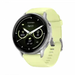 Смарт-годинник Garmin Venu 4 45 мм Silver з Citron світло-жовтим силіконовим ремінцем