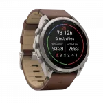 Смарт-годинник Garmin Fenix 9 Pro - inReach, 51мм Titanium з Walnut коричневим шкіряним ремінцем