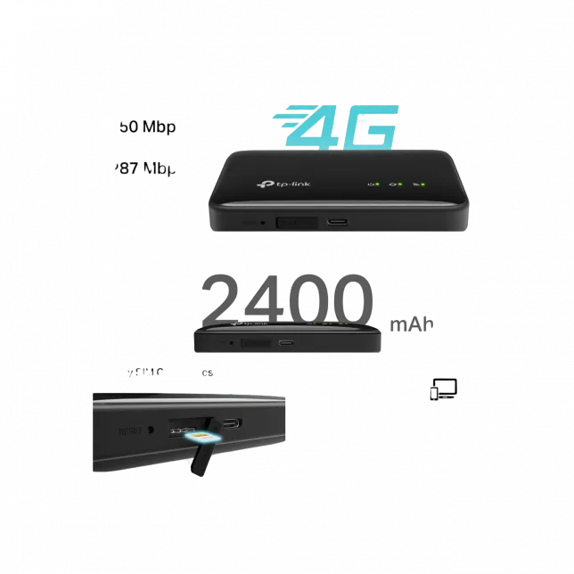 Мобільний Маршрутизатор TP-LINK M7005 N150, 4G/LTE, 2400мА*год