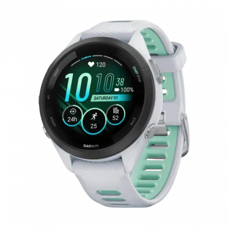 Смарт-годинник Garmin Forerunner 265S з Whitestone корпусом та Whitestone/Neo Tropic білим силіконовим ремінцем