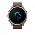 Смарт-годинник Garmin Fenix 9 Pro - inReach, 51мм Titanium з Walnut коричневим шкіряним ремінцем