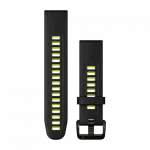Ремінець QuickFit 20 мм, Black/Electric Lime чорний/жовтий силіконовий