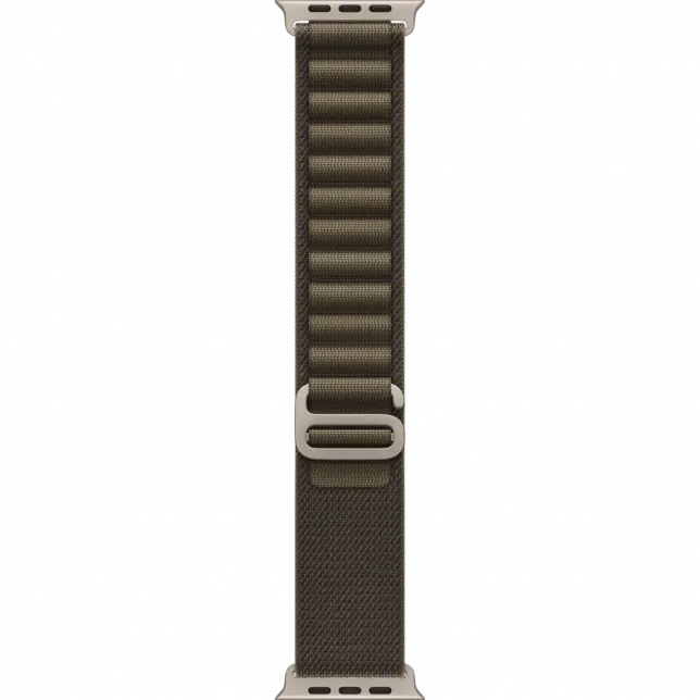 Apple Watch Ultra 4 GPS + LTE 49mm Natural Titanium Case with Dark Olive Alpine Loop - Large (MJCR4+MK7C4)