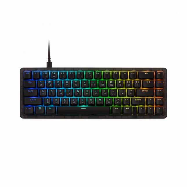 Клавіатура механічна HyperX Alloy Origins 2 65key, Red, USB-A, Hot-Swap, EN/UA, RGB, чорний