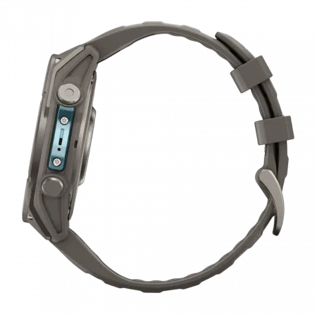 Смарт-годинник Garmin Fenix 9 47мм, Titanium з Pebble Gray темно-сірим силіконовим ремінцем