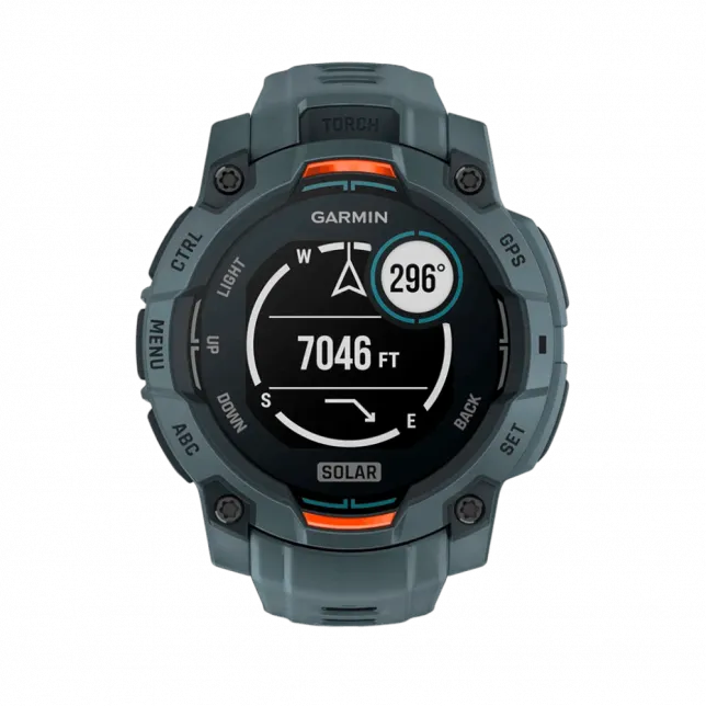 Смарт-годинник Garmin Instinct 3 45 мм, Solar Twilight сірий з Twilight сірим силіконовим ремінцем