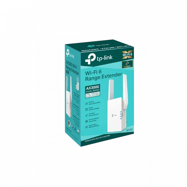 Розширювач покриття WiFi TP-LINK RE705X AX3000, 1хGE, MESH