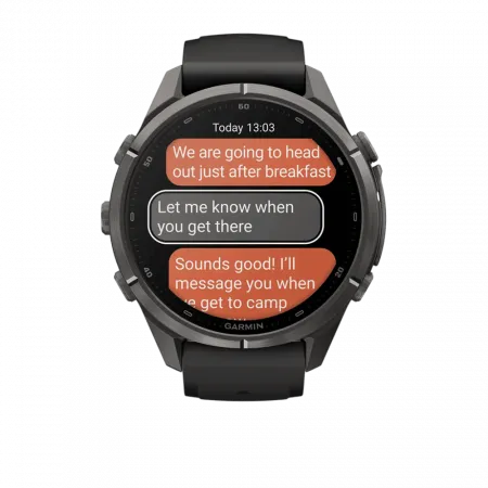 Смарт-годинник Garmin Fenix 9 Pro - inReach, 43мм Carbon Gray DLC Titanium з Black/Pebble Grey чорним/темно-сірим силіконовим ремінцем