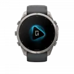 Смарт-годинник Garmin Fenix 9 Pro 51мм, Titanium з Graphite/Black темно-сірим/чорним силіконовим ремінцем