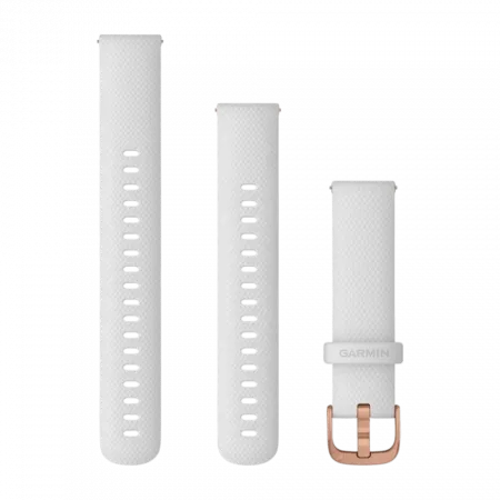Ремінець Quick Release 18 мм, White білий, Rose Gold застібка, силіконовий
