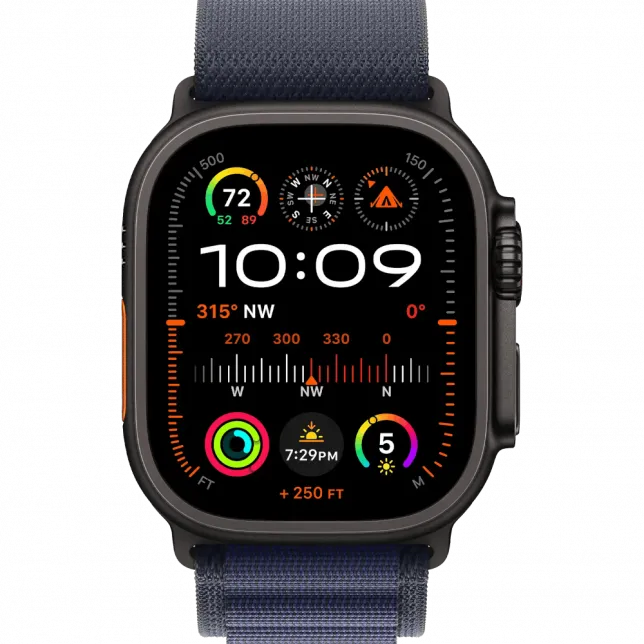 б/у Apple Watch Ultra 2 GPS + LTE 49mm Black Titanium Case with Navy Alpine Loop - Medium