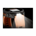 Смарт-годинник Garmin Fenix 9 Pro - inReach, 43мм Titanium з Shell Pink/Autumn Orange рожевим/помаранчевим силіконовим ремінцем