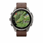 Смарт-годинник Garmin Fenix 9 Pro - inReach, 47мм Titanium з Walnut коричневим шкіряним ремінцем