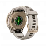 Смарт-годинник Garmin Fenix 8 43мм, AMOLED Sapphire, Soft Gold з Fog Gray/Dark Sandstone сірим силіконовим ремінцем