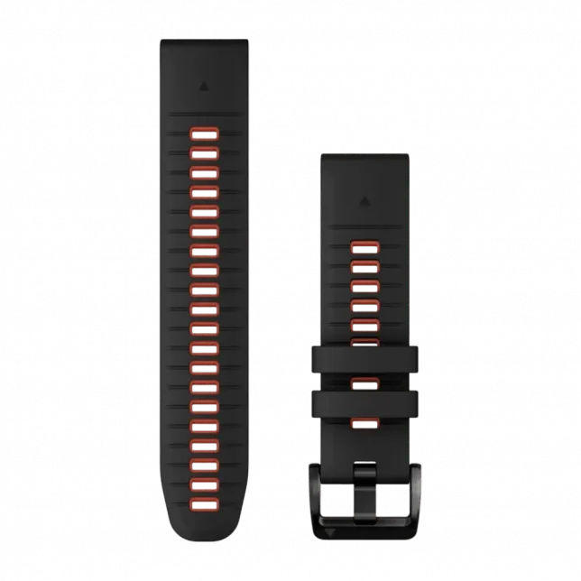 Ремінець QuickFit 22 мм, Black/Flame Red чорний/червоний силіконовий