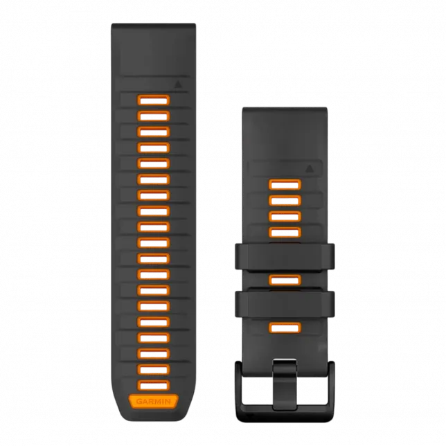Ремінець QuickFit 26 мм, Graphite/Spark Orange темно-сірий/помаранчевий силіконовий