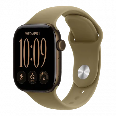 Apple Watch Series 12 GPS 42mm Dark Bronze Aluminum Case with Olive Sport Band M/L (MJEG4)