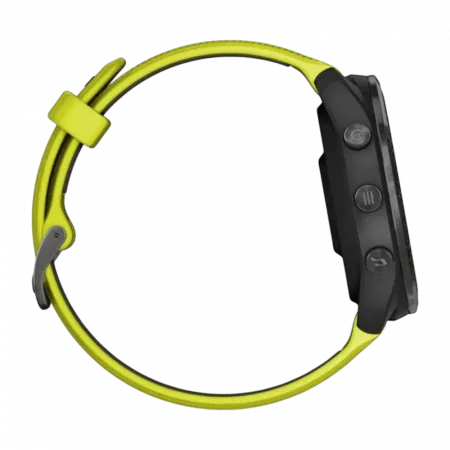 Смарт-годинник Garmin Forerunner 965 Carbon Grey DLC Titanium Bezel з чорним корпусом та Amp Yellow/Black силіконовим ремінцем