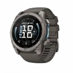 Смарт-годинник Garmin Fenix 9 51мм, Titanium з Pebble Gray темно-сірим силіконовим ремінцем