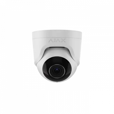 IP-Камера дротова Ajax TurretCam, 5мп, 2.8мм, Poe, True WDR, IP 65, ІЧ 35м, аудіо, кут огляду 100° до 110°, купольна, біла