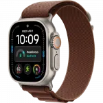 Apple Watch Ultra 4 GPS + LTE 49mm Natural Titanium Case with Burgundy Alpine Loop - Small (MJCR4+MK7D4)