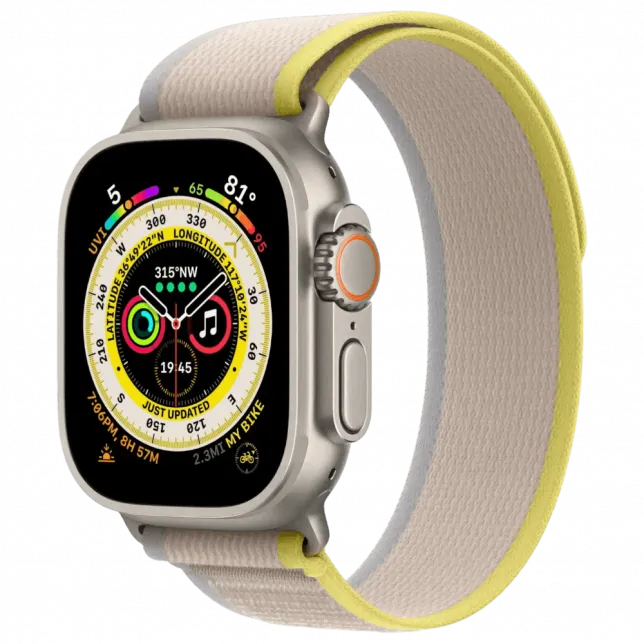 б/у Apple Watch Ultra GPS + LTE 49mm Titanium Case with Yellow/Beige Trail Loop - S/M