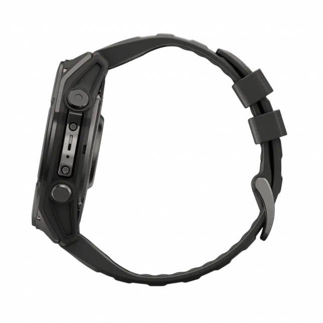 Смарт-годинник Garmin Fenix 9  51мм, Carbon Grey DLC Titanium з Black чорним силіконовим ремінцем