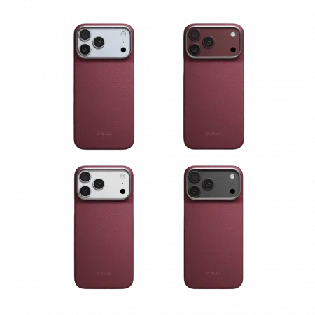 Чохол Pitaka Edge Ultra-Slim Argyle для iPhone 18 Pro/17 Pro Burgundy