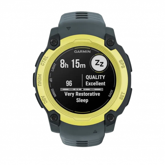 Смарт-годинник Garmin Instinct E 40 мм Electric Lime жовтий з Twilight сірим силіконовим ремінцем